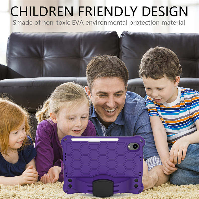 Hive iPad Case For iPad Mini 6 Durable Stand Cover With Shoulder Strap-PurpleBlack