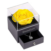 Preserved Flower Rose Gift Box for Valentines Day Anniversary Wedding-Yellow