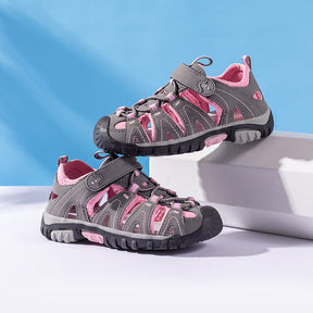 Boys Girls Sport Water Sandals Closed-Toe Outdoor Non-slip Flat-Pink