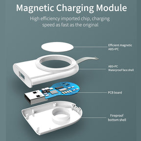 Portable iWatch USB Wireless Charger with Magnetic for Apple Watch Series 6 5 4 3 2 1 SE