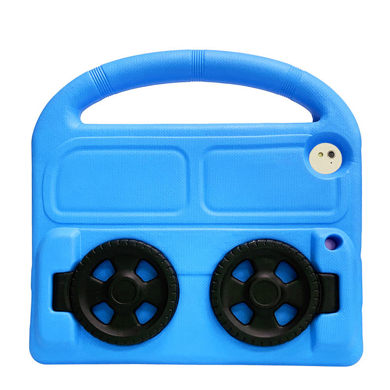 Wheel iPad Case For iPad 9.7inch Air1/2 Pro9.7 Shockproof Stand Cover With Handle Stand-Blue