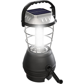 Solar Powered Camping Lamp Crank Dynamo Emergency Lighting-Black
