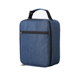 Insulated Lunch Bag Tough Reusable Adult Lunchbox With Water Bottle Holder -Blue