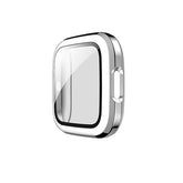 For Fitbit Versa 2 Electroplated PC Slim Full Cover Watch Case -Silver