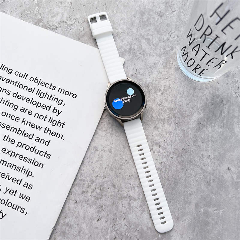 Sports Watch Strap Wave Pattern for Samsung Gear S2 Huawei Watch GT-White