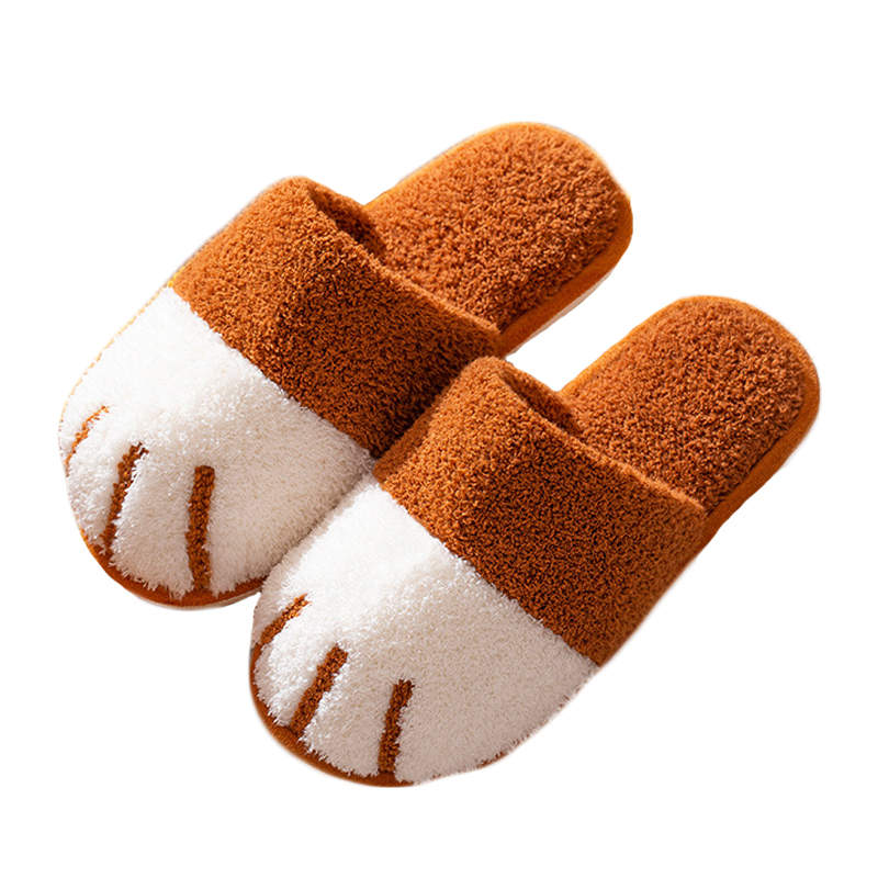 Memory Foam Unisex Slippers Comfortable Cute Animal Soft Shoes-Caramel