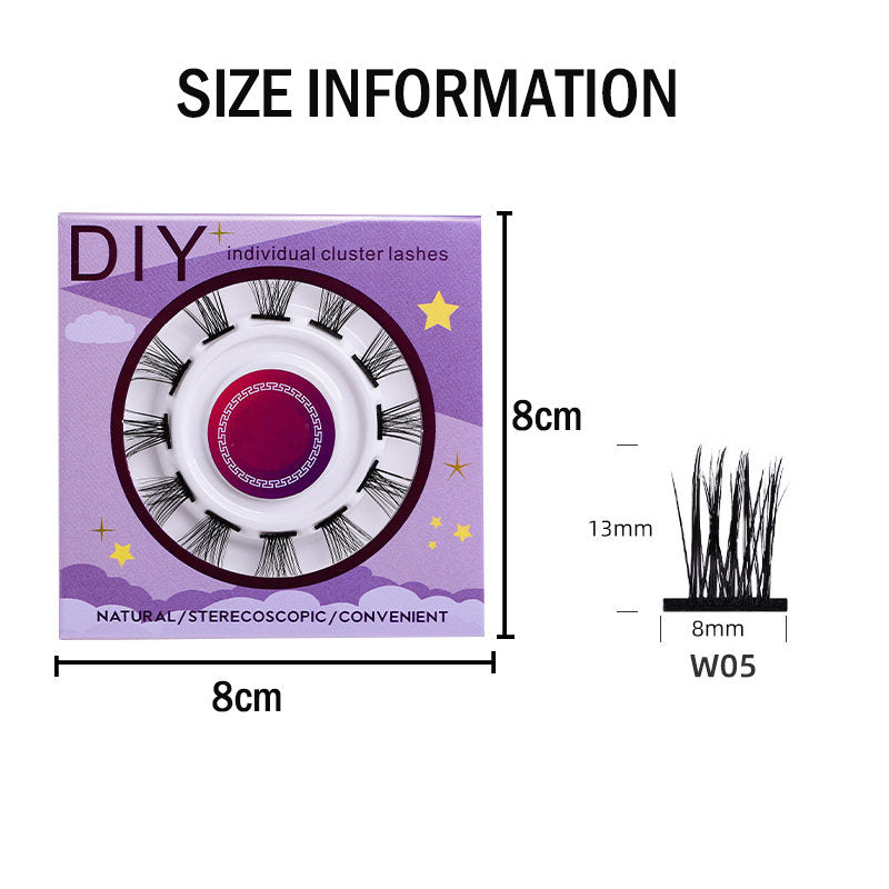 12 Clusters DIY Natural Eyelash Wispy Light 3D Effect Individual Lashes-W05