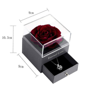 Preserved Flower Rose Gift Box for Valentines Day Anniversary Wedding-Wine Red