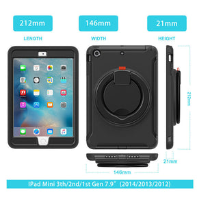 CowKing iPad Case For iPad Mini 1 2 3 With Handle Grip-Black
