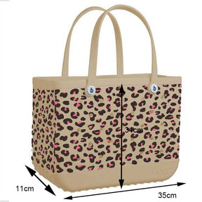 Waterproof Washable Tote For Beach Boat Pool Work School Sports-Leopard Print