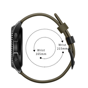 Fashion 7 Line Style Leather Watch Band For Samsung Galaxy Watch 42/46mm Gear S3 Frontier/Classic(Green)