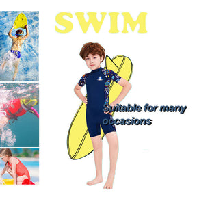 Adore Kids Swimsuit One-piece Short Sleeve Quick-drying Swimsuit-M150381K-Navy