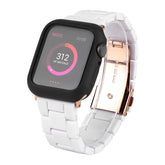Fashion Resin Candy Watch Band + Watch Case For Apple Watch SE/6/5/4/3/2/1£¨White+black£©