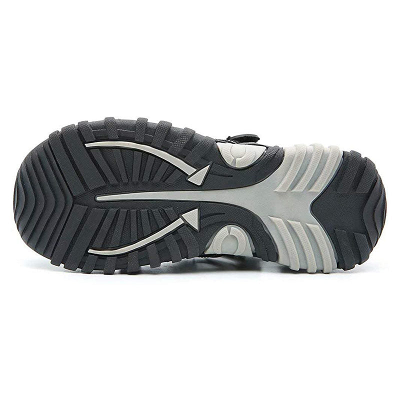 Boys Girls Sport Water Sandals Closed-Toe Outdoor Non-slip Flat-Black