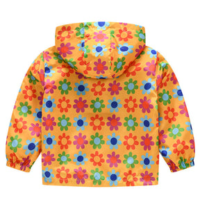 Toddler Boys Girls Cartoon Print Zip Jacket Hooded Trench Kids Casual Coats-26