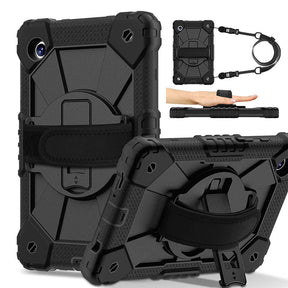 Rugged Tablet Case with Stand and Shoulder Strap for Samsung Galaxy A9-BlackBlack