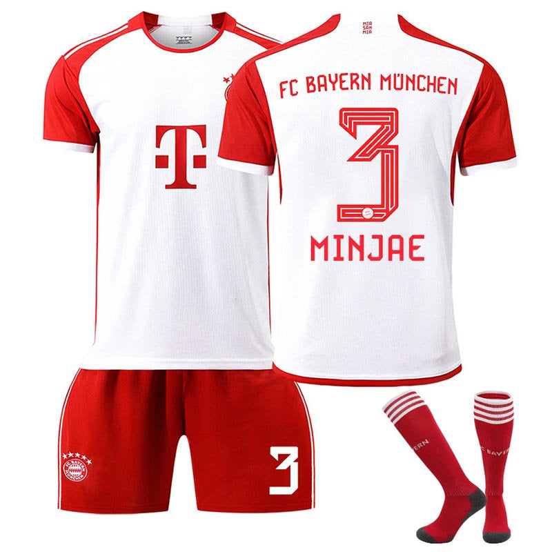 Bayern Home Jersey MINJAE #3 Soccer Jersey Kids Adult 3-Pieces Jersey Kits