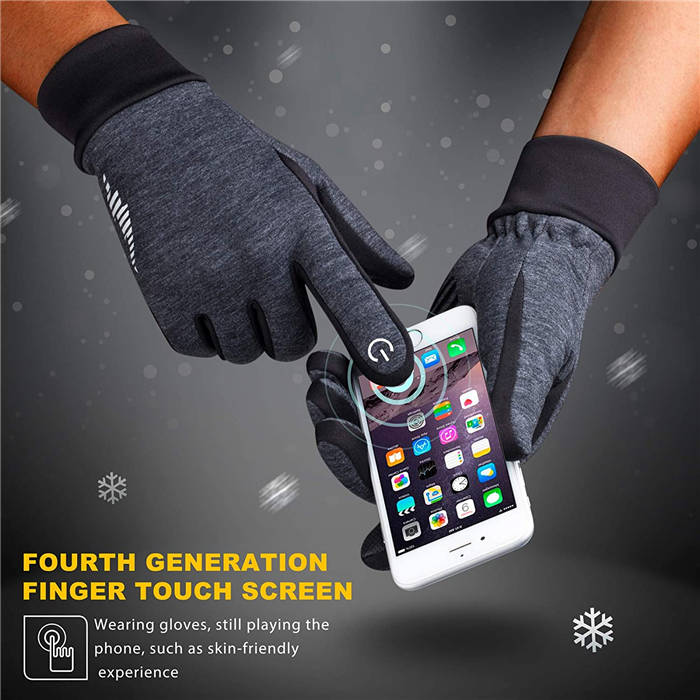 Winter Gloves Men Women Touchscreen Running Gloves Cold Weather Work Gloves -Gray