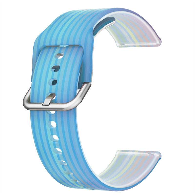 Semi Frosted Watch Strap Transparent Rainbow for Samsung Huawei Watch-08