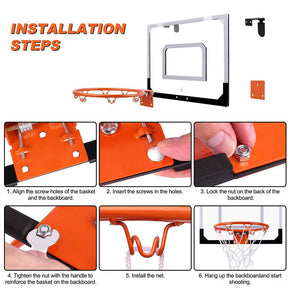 Indoor Mini Basketball Hoop Set Toy Gifts for Kids Boys Teens