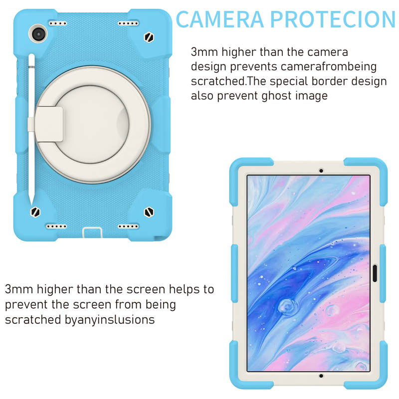 Tab A 8 X200/X205 Samsung Tablet Case with 360¡ãSwivel Stand-Sky Blue