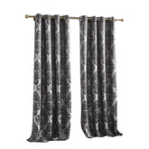 2 Panels Gothic Style Blackout Curtains Grommets Drapes-Black