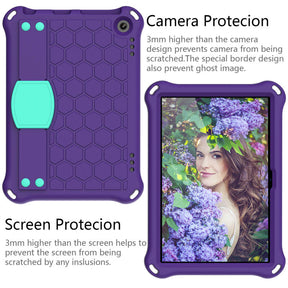 Hive Kindle Fire HD8/HD8 Plus (2020) Tablet Case Durable Stand Cover With Shoulder Strap-PurpleAqua