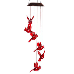 Colorful Solar Wind Chimes Gardening Gift for Mother And Grandma Christmas Decoration-RedBird