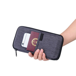 Family Travel Passport Wallet Document Organizer-Black