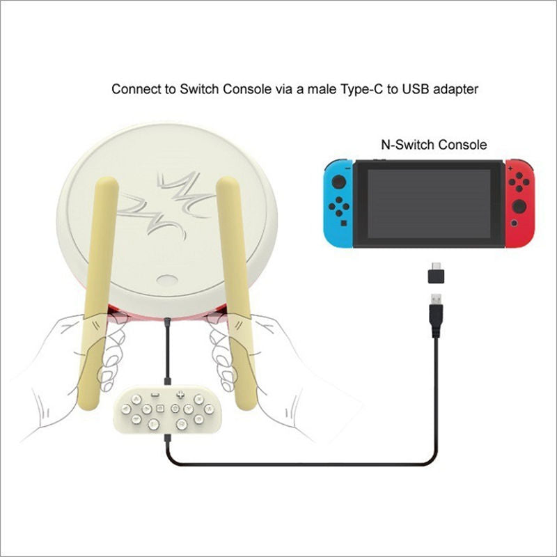 Taiko Drum Controller with Sticks for Nintendo Switch