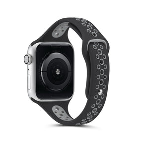 Nike Silicone Sport Breathable Watch For Apple iWatch Series-Black Grey