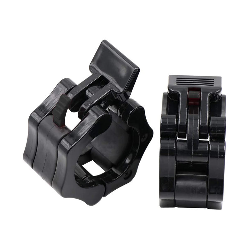 Pair of Olympic Barbell Clip Professional Barbell Plate Lock Collar Clip for 5CM Lever-Black