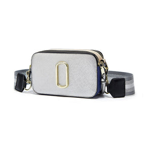 Womens Crossbody Bags Small PU Leather Purse Zipper Shoulder Handbag-Silver