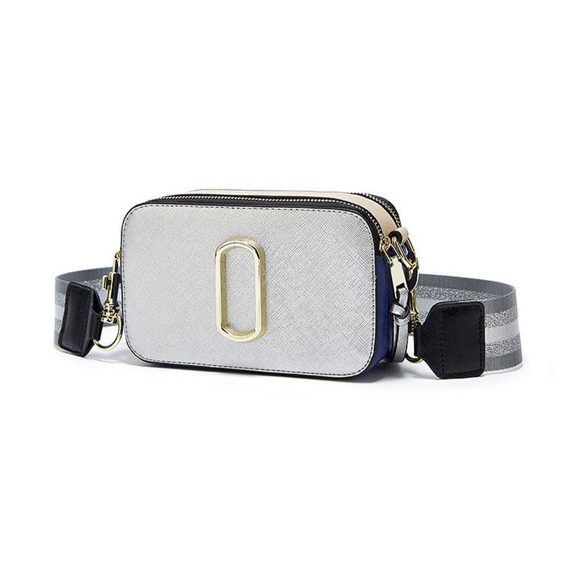 Womens Crossbody Bags Small PU Leather Purse Zipper Shoulder Handbag-Silver