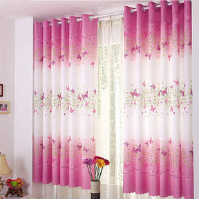 2 Panels Butterfly Flowers Printed Curtains for Girls Room 39 x 78 Inch