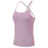 Women Yoga Vest Sports Bra With Chest Pad Fitness Workout Sling Yoga Tank Tops 02108-Purple