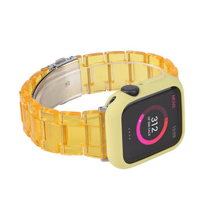 Fashion Resin Candy Watch Band + Watch Case For Apple Watch SE/6/5/4/3/2/1£¨Orange+Yellow£©