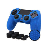 Studded Silicone Cover with 8 Thumb Grips for PS4/slim/Pro Controller-Blue