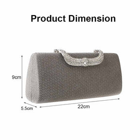 Square Clutch Rhinestone Bag Design Fine Flash Evening for Women-Black