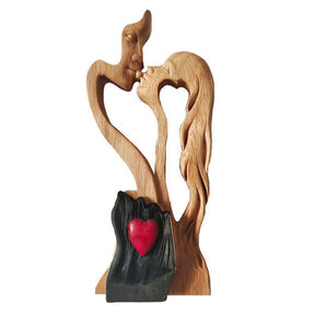 Love Eternal Wooden Couple Statues Ornaments Crafts for Weddings and Anniversaries