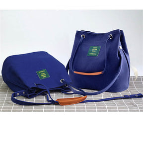 Womens Canvas Shoulder Bag Commuter Handbags-Blue