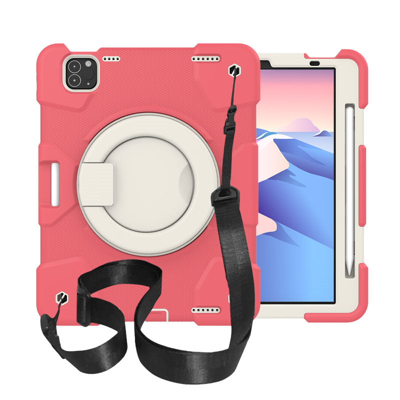 iPad Case For iPad Pro 11/Air 4 with 360¡ãSwivel Stand-Begonia Red