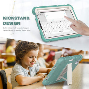 KingKong iPad Case For iPad Mini 6 Three-Layer Hybrid Protective Case With Holder-EmeraldGreen