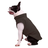 Dog Warm Vest Solid Color Pet Clothes for Small Medium Dogs and Cats-Brown
