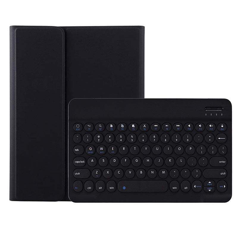 Keyboard Case For iPad Cute Round Key Detachable Keyboard with Pen Slot at the Bottom-Black