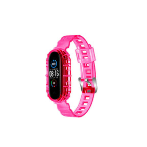 Glacier Bands with Bumper Case Jelly Transparent for Mi 8-Pink