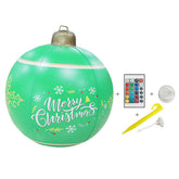 Outdoor Inflatable Ball Decor with LED Light and Remote Control for Christmas Holidays-Green