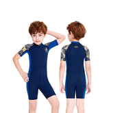 Adore Kids Swimsuit One-piece Short Sleeve Quick-drying Jellyfish Suit-M150386K-Navy