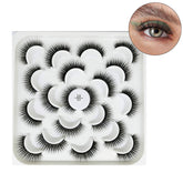 10 Pairs 3D False Eyelashes Reusable Wispy Cat Eye Natural Look Lashes-101