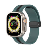 Silicone Bicolor Band with Magnetic Folding Buckle for Apple Watch-3